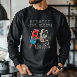 Respect your elders gift for video games player_Crewneck Sweatshirt