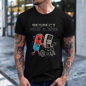Respect your elders gift for video games player_T-Shirt