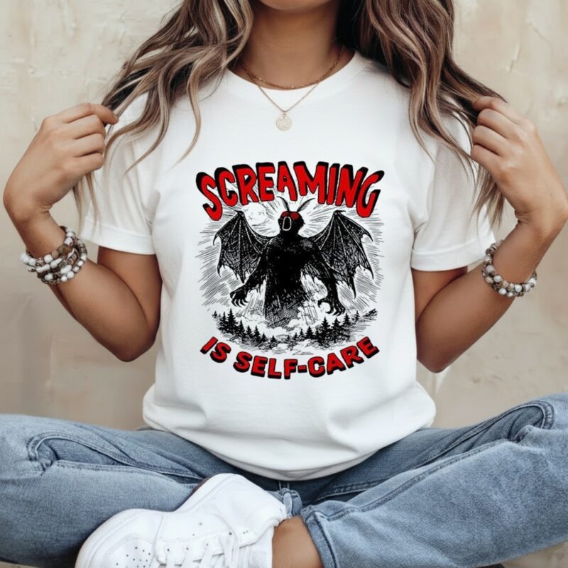 Screaming is self care Mothman meme_Classic Women's T-Shirt