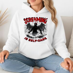 Screaming is self care Mothman meme_Hoodie