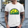 Seattle NBA skyline Hardwood logo_Classic Men's T-Shirt