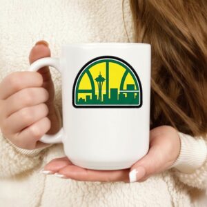 Seattle NBA skyline Hardwood logo_Mug