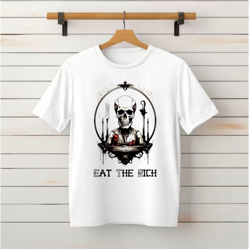 Skeleton Eat The Rich graphic_Classic T-Shirt