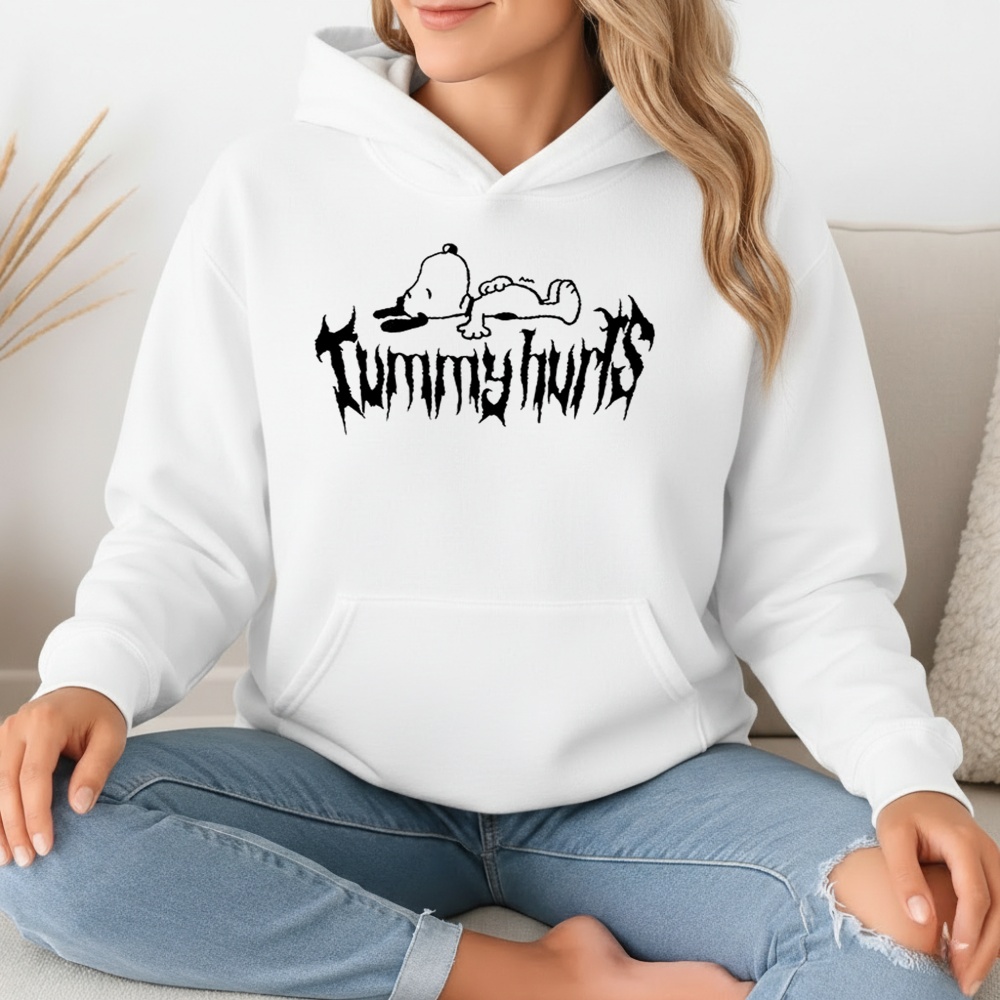 Snoopy tummy hurts_Hoodie Snoopy tummy hurts_Hoodie