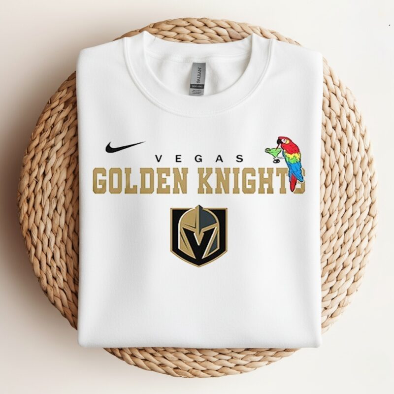 Vegas Golden Knights x Jimmy Buffett parrot mascot_Crewneck Sweatshirt