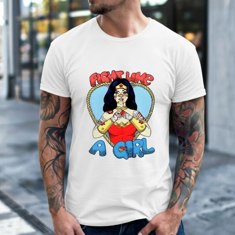Wonder Woman fight like a girl cartoon retro_Classic Men's T-Shirt