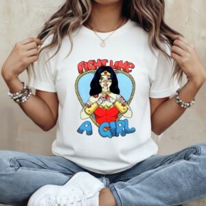 Wonder Woman fight like a girl cartoon retro_Classic Women's T-Shirt